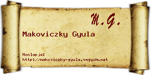 Makoviczky Gyula névjegykártya